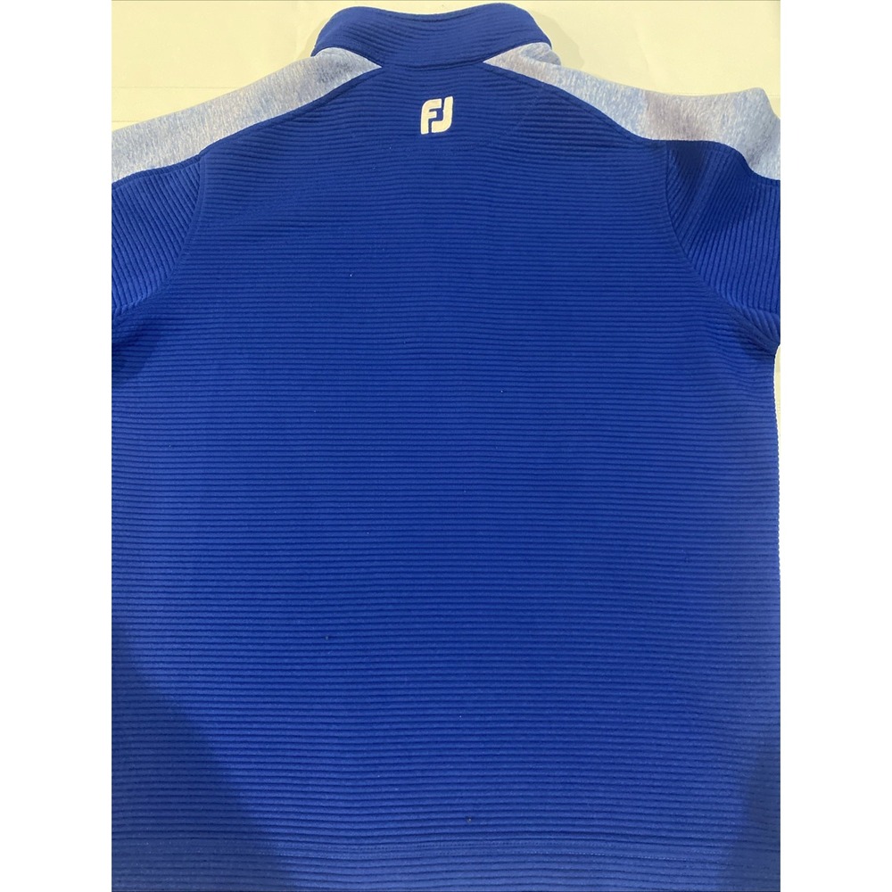 FootJoy Pullover Mens Medium Navy Blue FJ Ribbed Mid Layer 1/4 Zip Great Gift - Picture 3 of 5